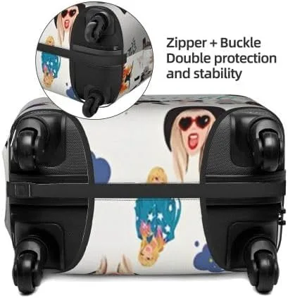 Miniatura 3 de Taylor - Funda de equipaje para maleta, con impresión de doble cara, protector elástico para maleta, lavable, antiarañazos, para viajes de negocios