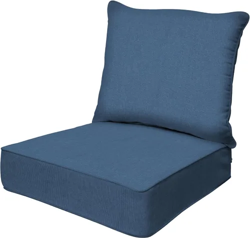 Miniatura 29 de Honeycomb Outdoor Heritage - Asiento profundo, 23 x 25 pulgadas, cojín para silla Cabana Stripe negro y marfil con funda extraíble, para muebles