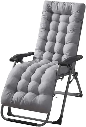 Miniatura 3 de Cojín extraíble para silla mecedora, cojín de asiento reclinable con respaldo alto, lavable para jardín, patio, piscina, color negro, 67 x 20
