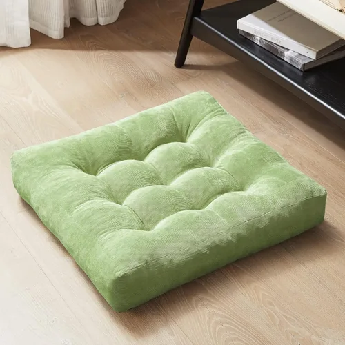 Degrees of Comfort Almohada de Suelo para Meditación, Almohadas Cuadradas Grandes de Asiento para Adultos, Cojín de Pana Acolchado para Sala de