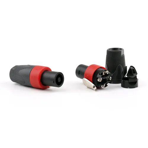 Miniatura 3 de Conector de cable de audio compatible con conector macho de 4 pines de Speakon rojo, 10 piezas