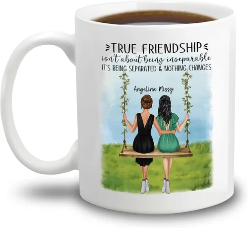 Miniatura 9 de Taza personalizada con texto en inglés "There Are Friends There Is Family And Then There Are Friends That Become Family", taza de café personalizada