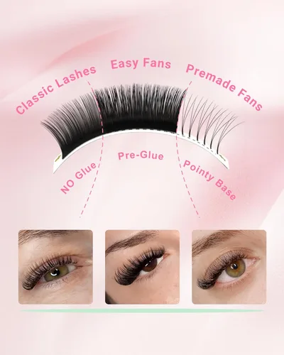 Miniatura 3 de NAGARAKU Easy Fan Extensiones de Pestañas Volumen Lash 0.07 Rizo D 8-15mm Bandeja Mixta Floración Rápida Visón Sintético en Racimo Para Ventilador