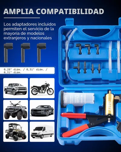 Miniatura 5 de Orion Motor Tech Kit de purga de frenos con bomba de vacío manual y adaptadores, kit de purga de frenos para líquido de frenos y líquido