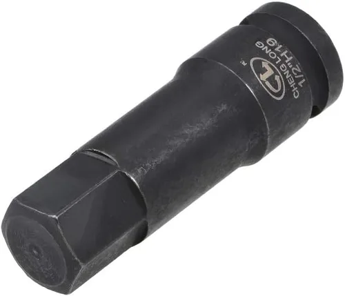 Miniatura 2 de uxcell 1/2" Drive x H19 (0.748 in) Dócalo de impacto de broca hexagonal, métrica de 3 pulgadas de longitud, uso de acero CR-MO con destornilladores