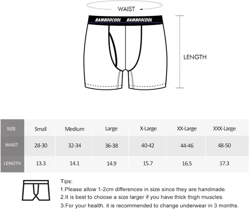 Miniatura 6 de BAMBOO COOL Men's Long Boxer Briefs Long Leg Performance Breathable Comfort Underwear for Men 3 or 5 or 6 Pack