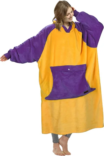 Miniatura 15 de Catalonia - Sudadera gigante tipo manta con capucha, sudadera con forro polar y bolsillo frontal grande, para adultos, hombres, mujeres