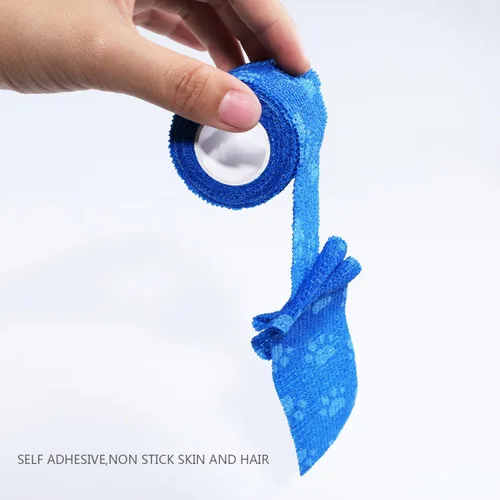 Miniatura 6 de Vendaje cohesivo para mascotas, cinta adhesiva autoadherente, rollos de gasa elástica multifunción, cinta veterinaria de primeros auxilios