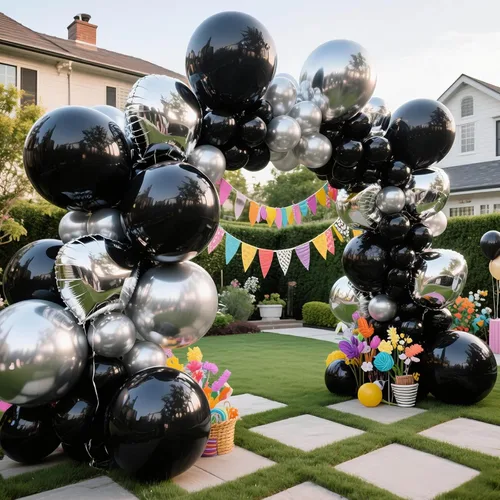 Miniatura 6 de 32 globos grandes negros de 18 pulgadas, globos redondos de látex grandes para decoración de cumpleaños y bodas (negro)