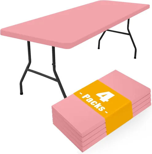 Miniatura 33 de Smiry Paquete de 4 manteles rectangulares de pícnic, manteles ajustables elásticos impermeables, manteles rectangulares de poliéster lavables