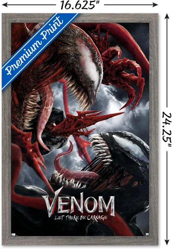 Miniatura 3 de Trends International Marvel Venom: Let There be Carnage - Póster de pared de batalla de una hoja, 14.725 x 22.375 pulgadas, versión enmarcada
