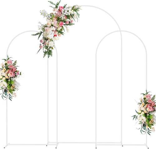 Miniatura 7 de Wokceer Soporte de Arco de Fondo para Boda 7.2 pies, Juego de Soporte de Arco de Metal Dorado de 6 pies, Set de 2 para Fiesta de Cumpleaños