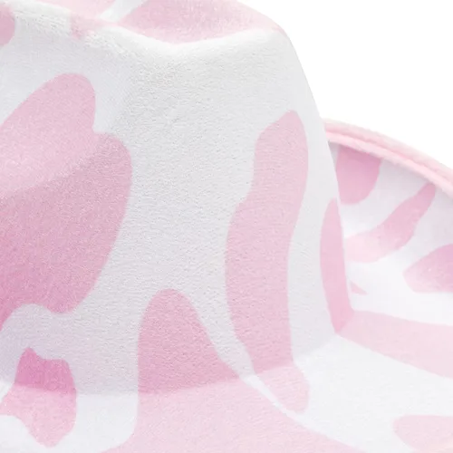 Miniatura 8 de Zodaca Sombreros de vaquero para mujeres y hombres, talla única, sombrero de vaquera con estampado de vaca rosa, espuma EVA suave y terciopelo