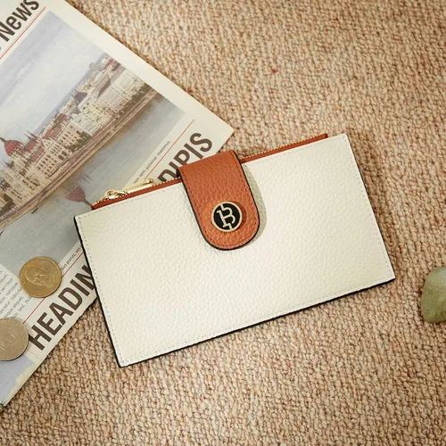 Miniatura 7 de BOSTANTEN Billeteras de cuero para mujer con bloqueo RFID tarjetero delgado con bolsillo con cremallera
