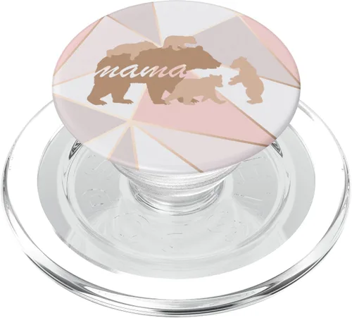 Miniatura 9 de Mama Bear Pop Socket 4 Cubs Soporte de teléfono rosa mujeres mamá regalos – PopSockets Grip y soporte para teléfonos y tabletas, Negro