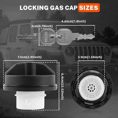Miniatura 7 de Tapón de gasolina con bloqueo de depósito de combustible para automóvil con llaves 05278655AB apto para Jeep Dodge Chrysler DODGE RAM Wrangler