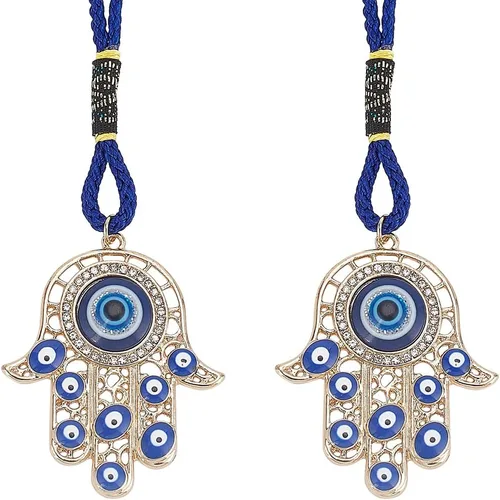 Miniatura 6 de CRASPIRE 6 piezas de adornos colgantes para el mal de ojo, protección de la suerte azul, dije para teléfono celular, billetera, accesorios