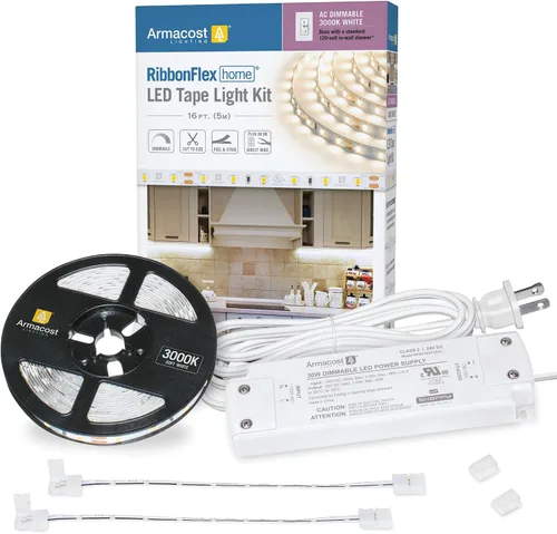Miniatura 13 de Armacost Lighting Kit de luz en cinta LED regulable para AC del hogar, blanco cálido suave (1.5M) 424502 2700K blanco cálido 5 m