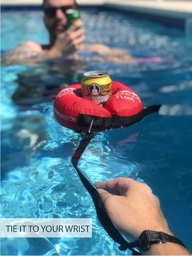 Miniatura 6 de Human Bobber Soporte inflable flotante para bebidas para piscina, flotadores de barra para bebidas para adultos para sostener latas de cerveza, taza