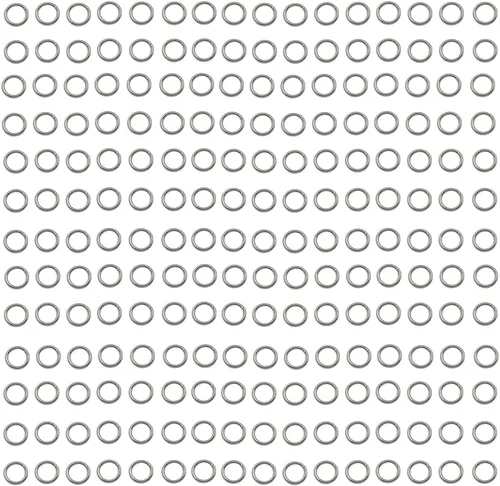 1000 anillos de acero inoxidable de 0.118 pulgadas (0.118 in) para hacer joyas, collares, pulseras, aretes, llavero, manualidades (plata, 0.118
