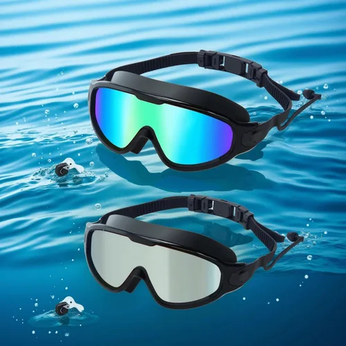 Miniatura 8 de Napzy Paquete de 2 gafas de natación para adultos, gafas de natación antivaho con cómodo sello de silicona para hombres y mujeres entrenamiento 1