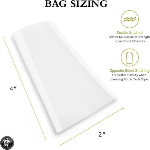 Gutenberg's Tough - Bolsas de filtro de nailon de micras de nailon de 2 x 4 pulgadas | Bolsas de filtro de té BTS (paquete de 10, 37U (Micron))