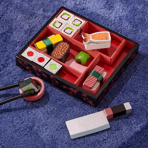 Miniatura 8 de melissa & doug juego de sushi de madera , Versión estándar, Multicolor