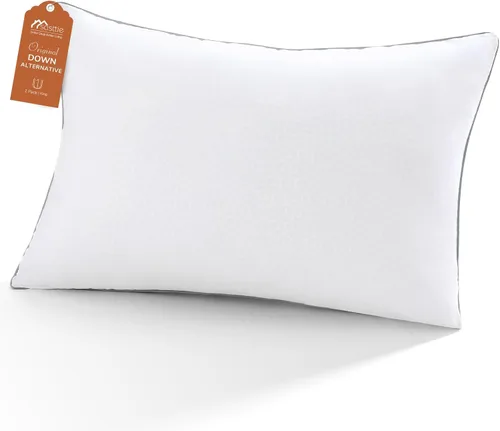 Sasttie Almohada estándar, almohada individual de tamaño matrimonial para personas que duermen de lado, espalda y boca abajo, relleno alternativo de