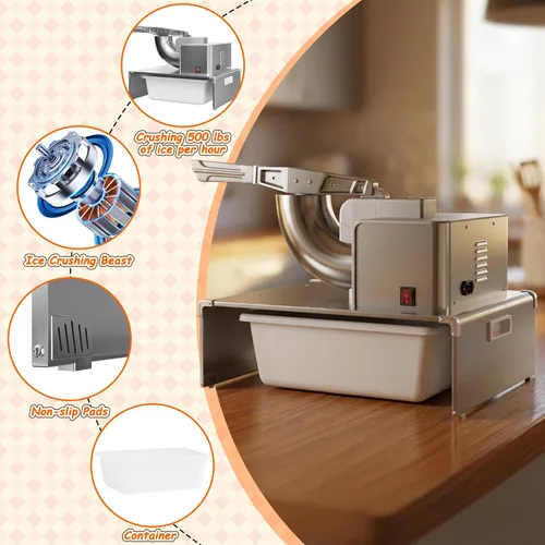Miniatura 3 de VNN Máquina de hielo afeitado comercial, máquina eléctrica de cono de nieve, adecuada para actividades de fiesta, reuniones familiares, eventos