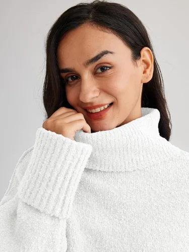 Miniatura 5 de LILLUSORY Suéter de manga larga de cuello alto para mujer, de gran tamaño, para otoño, grueso, cálido, para otoño