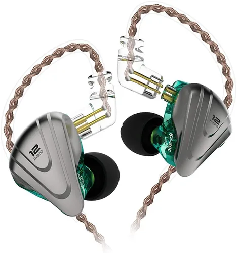 Miniatura 9 de KZ ZSX 1DD+5BA Hybrid HiFi Stereo Noise Isolating Sport IEM Auriculares/Auriculares/Auriculares con cable desmontable (con micrófono, negro)