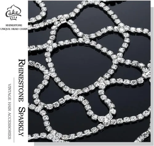 Miniatura 7 de Cadena de cabeza de diamantes de imitación de los años 20, accesorios para el cabello para mujer
