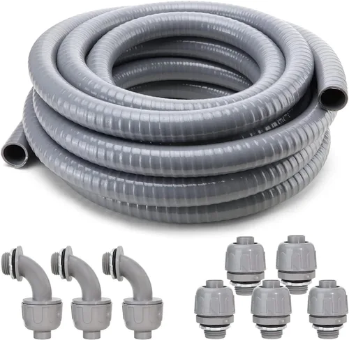 Miniatura 6 de DWALE Kit de conducto y conector estanco a los líquidos, conducto eléctrico flexible no metálico hermético, kit de conducto eléctrico de 1/2 pulgada