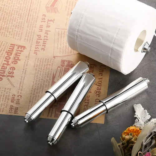 Miniatura 4 de Shappy 2 piezas de soporte universal de papel higiénico de repuesto con resorte de plástico retráctil de repuesto para papel higiénico para baño