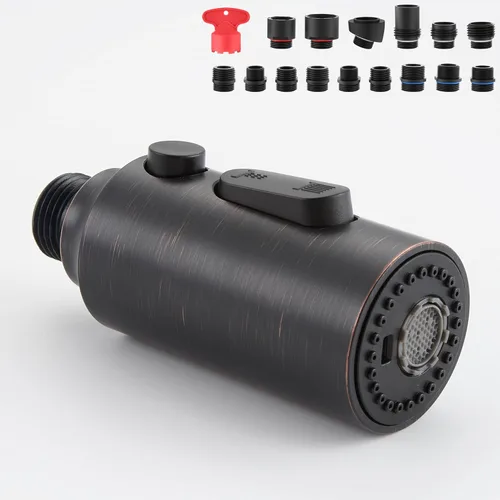 Miniatura 13 de Reemplazo de cabezal rociador de grifo de cocina, reemplazo de cabezal de grifo extraíble con 15 adaptadores, boquilla rociadora de 3 funciones