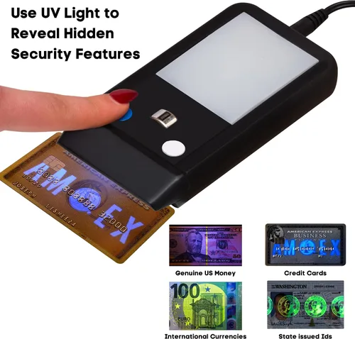 Miniatura 5 de Dri Mark Detector de billetes falsos de prueba de flash, 3 pruebas fáciles en un dispositivo pequeño, marca de agua, tinta, tira de seguridad