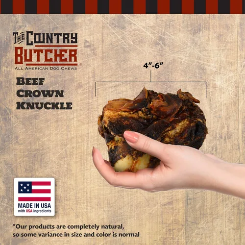 Miniatura 2 de THE COUNTRY BUTCHER Crown Knuckles - Huesos de perro de carne de res, masticables naturales de larga duración para perros medianos y grandes
