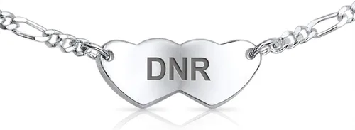 Miniatura 12 de Pulsera de identificación médica grabable con forma de corazón ovalada o doble en blanco, para adolescentes, para él o ella, hijo e hija, plata