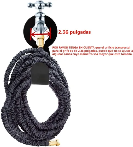 Miniatura 4 de Colgador de manguera de jardín, soporte de metal resistente para manguera expandible de 50 pies/25 pies, soporta 110 libras, almacenamiento portátil