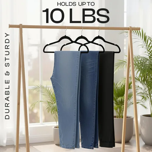 Miniatura 6 de Utopia Home Velvet Hanger - Paquete de 100 perchas delgadas antideslizantes de lujo para pantalones y abrigos, perchas fuertes que ahorran espacio