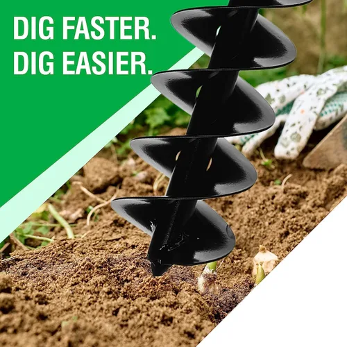 Miniatura 3 de Power Planter Extensión de broca de barrena, 5 x 28 pulgadas con accionamiento hexagonal antideslizante de 1/2 pulgada, taladro de jardín