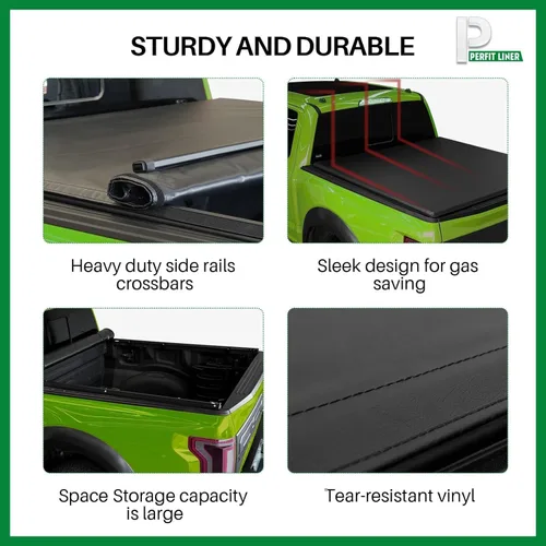 Miniatura 5 de Low-Profile Flip-Up Hard Tri-Fold Tonneau Cover for Ford Ranger (2019-2023)—Fits 5.0ft Short Bed