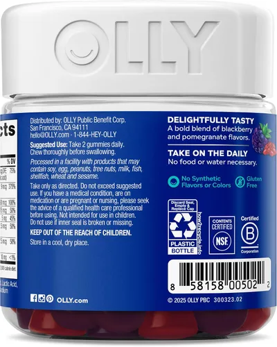 Miniatura 8 de Suplemento multivitamínico de gomitas Perfect Men de Olly, sabor a mora, 90