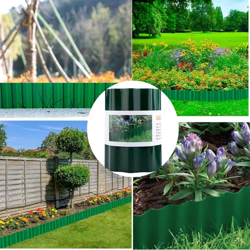 Miniatura 5 de Bordes de paisaje, bordes de plástico para césped, bordes de jardín corrugados, borde de jardín para césped, bricolaje para macizos de flores