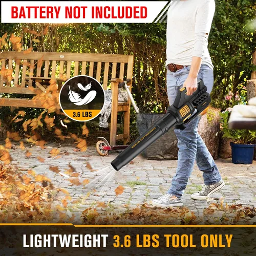 Miniatura 5 de HEINPRO Soplador de hojas inalámbrico compatible con batería Dewalt 20V Max 400CFM, soplador de hojas eléctrico inalámbrico, velocidad variable