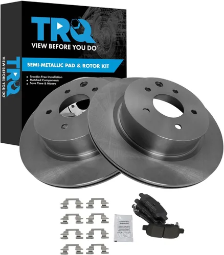 Miniatura 172 de TRQ Juego de pastillas de freno semimetálicas traseras y rotores compatibles con Chevrolet Trailblazer 02-06 Trailblazer EXT 04-06 SSR 02-07 GMC