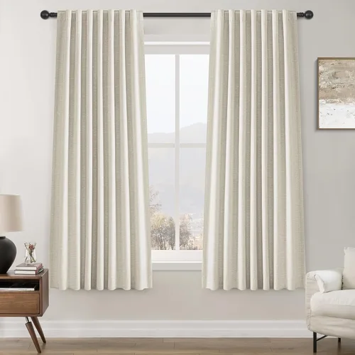 Miniatura 72 de Cortinas opacas de 54 pulgadas de largo para dormitorio, sala de estar, cortinas beige con aislamiento térmico, oscurecimiento de la habitación