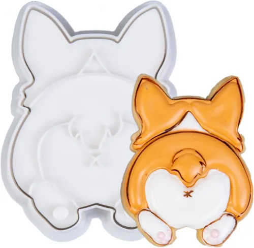 Miniatura 25 de Juego de 8 cortadores de galletas de animales con mango de sello 3D, diseño de selva para cocina, formas de pastel de ácido poliláctico