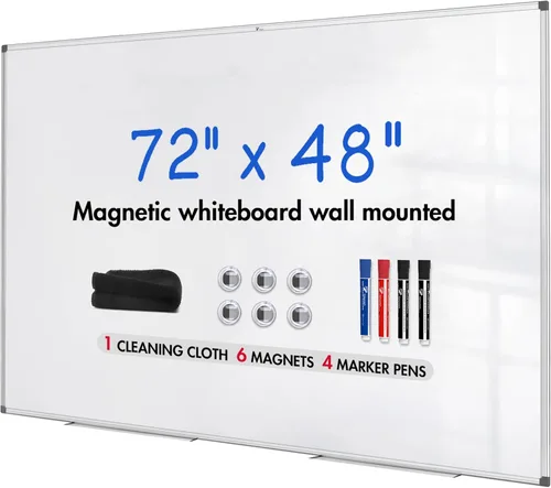 Miniatura 8 de TOWON Magnetic Dry Erase Whiteboard 36 x 24 in, Large White Board for Wall, 3 x 2 Ft Whiteboard with Marker Tray & 2 Magnets, Silver Aluminum Frame