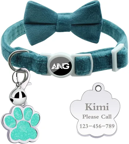 Miniatura 11 de Collares de gato personalizados con etiqueta de identificación, corbata de campana, collares de gatito personalizados de liberación rápida